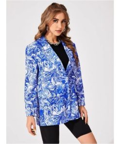 Alternative view of Blazer chic bleu marine femme