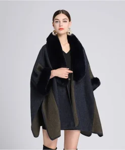 Châle chic femme hiver fourrure