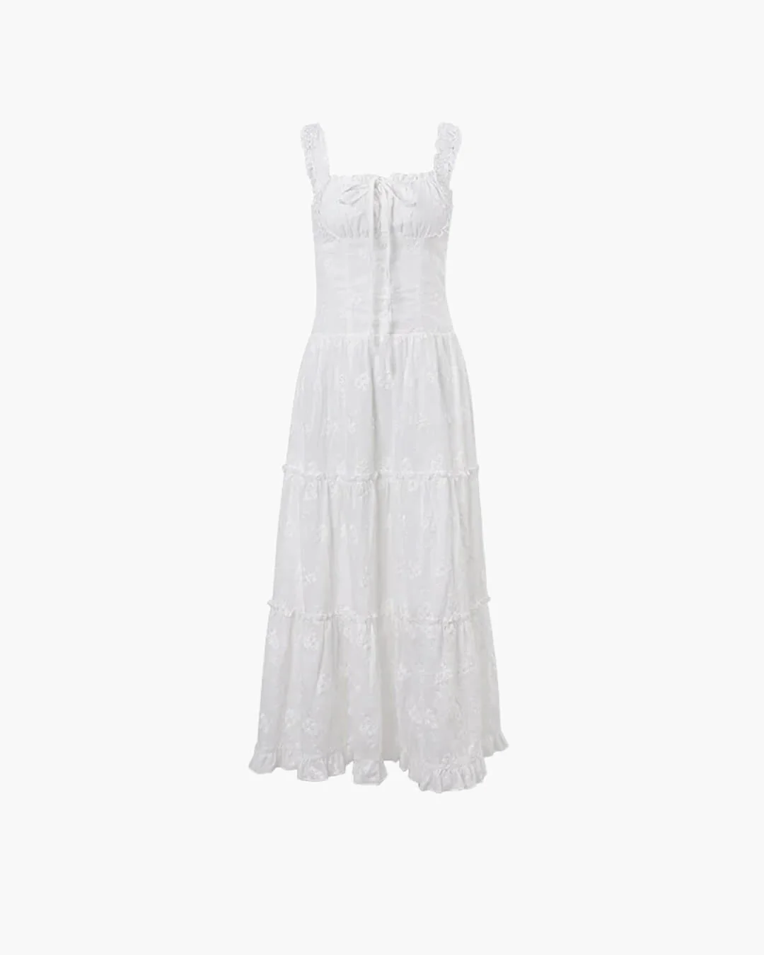 Karla Stufen-Maxikleid mit Rüschenbesatz