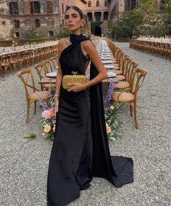 Raisa Satinband Rückenfreies Abendkleid