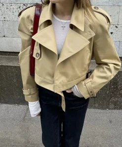 Fern Khaki Cropped Trenchjacke [max 255]