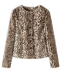 Lily Leopard Kurzjacke aus Kunstpelz