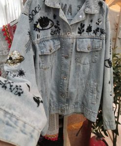 Veste en jean boheme