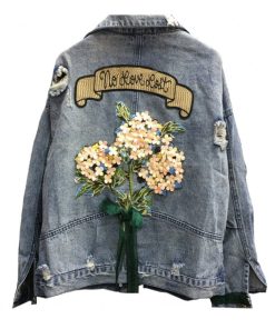 Alternative view of Veste en jean femme boheme